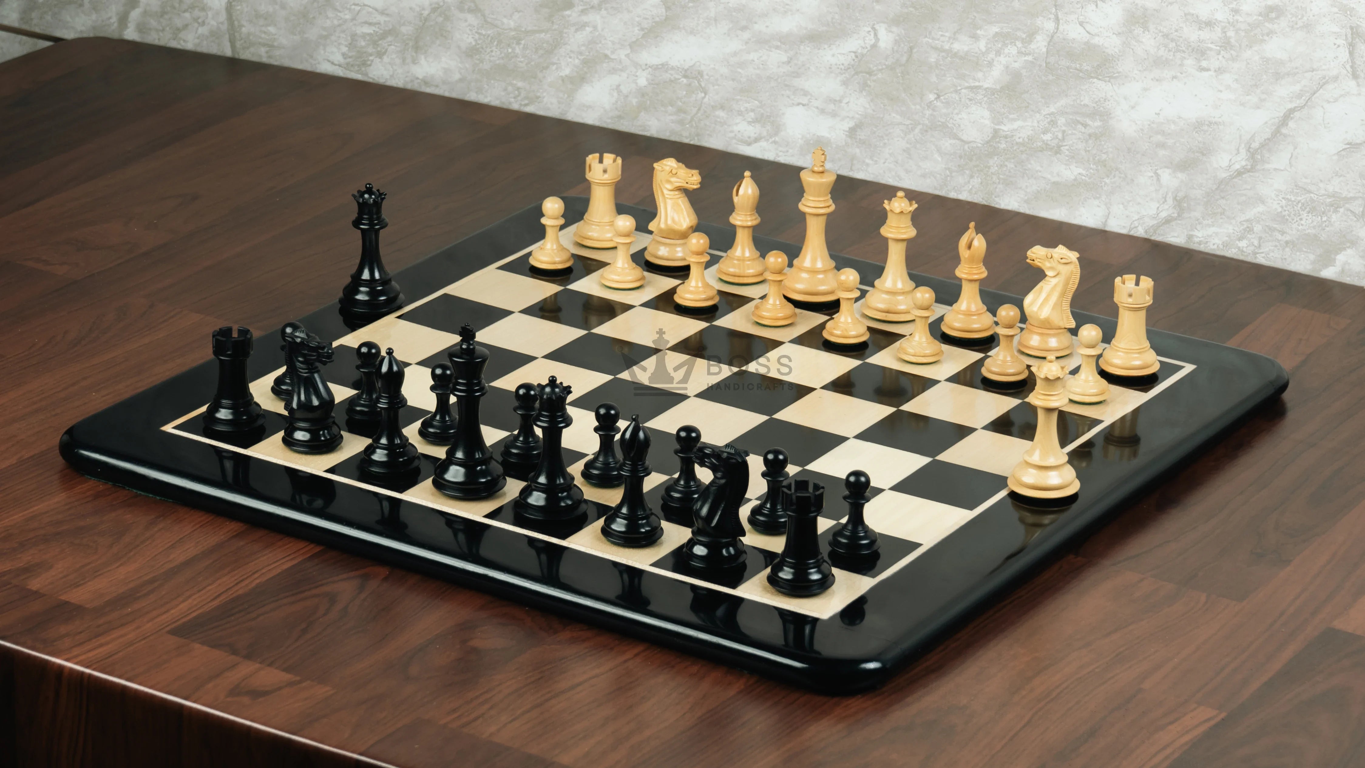Ebonised Wood Chess Set