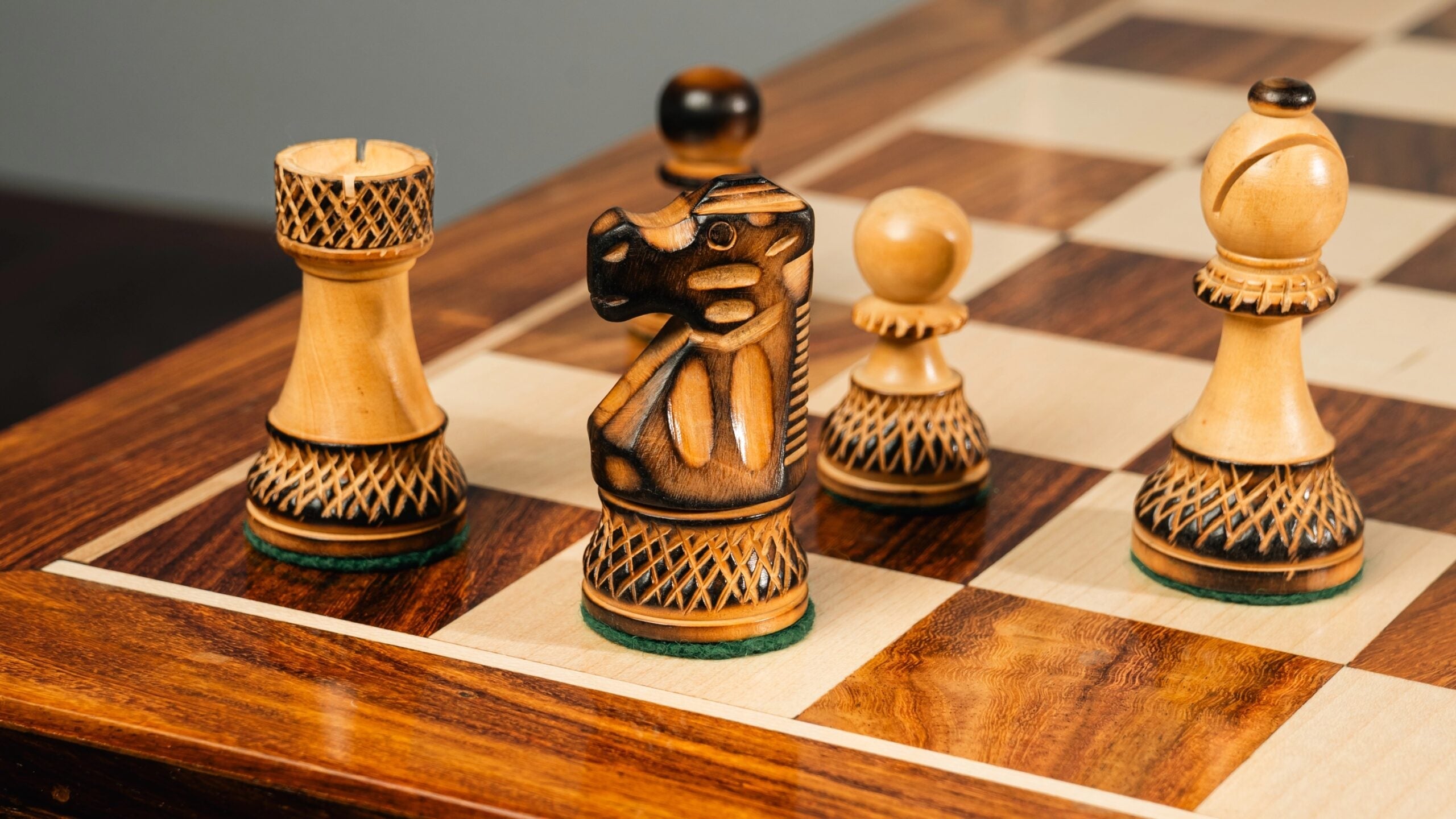 Burnt Wood Chess Set