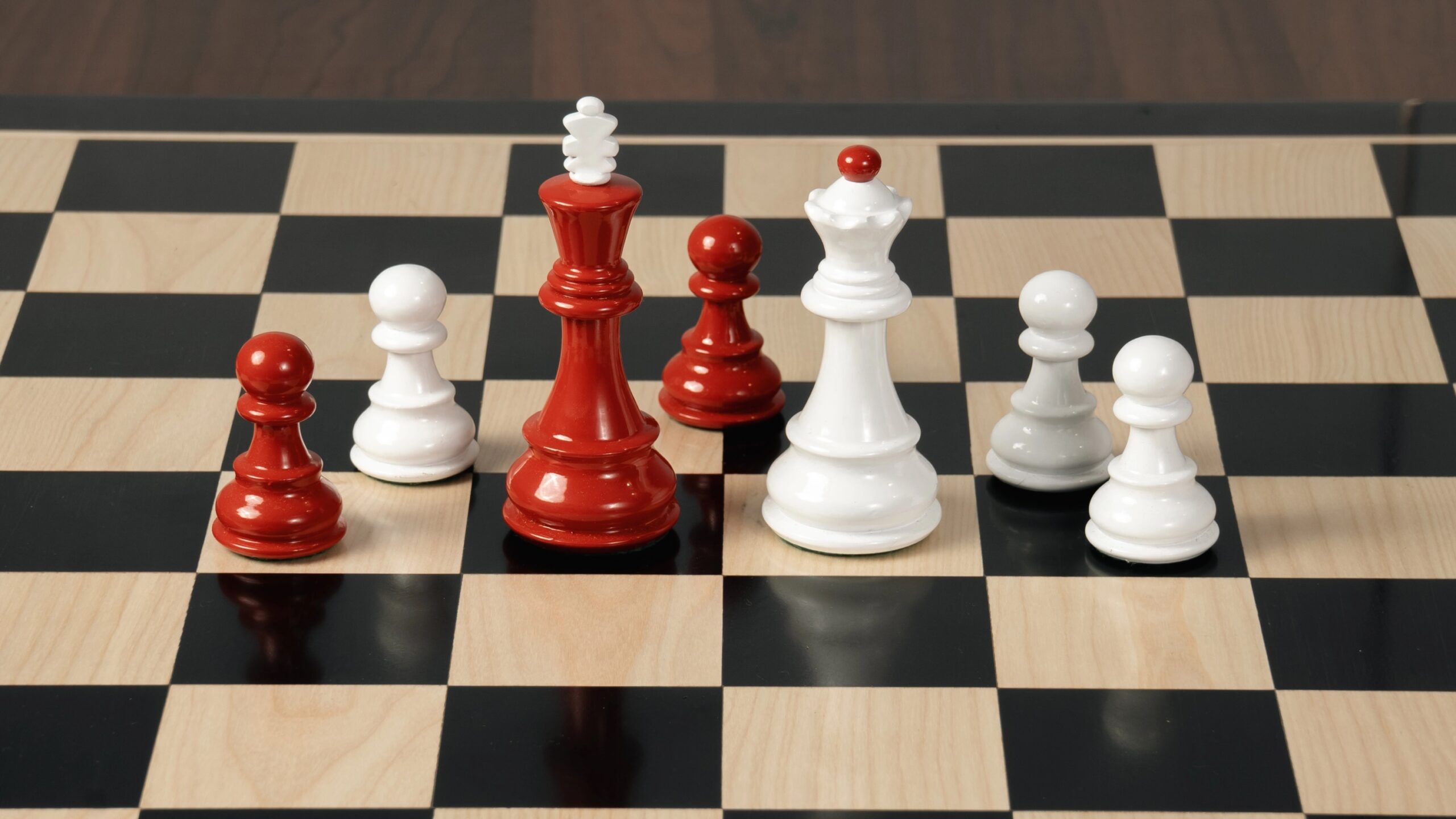 Painted Wood Chess Pieces