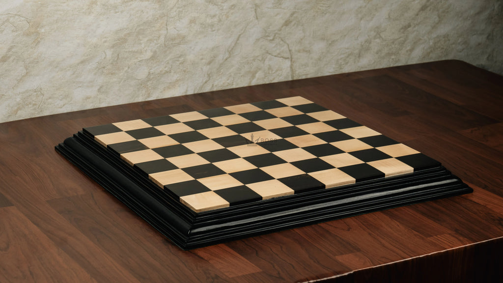 21” LUXURY EBONY WOOD CHESSBOARD & MAPLE WOOD 55mm SQUARE
