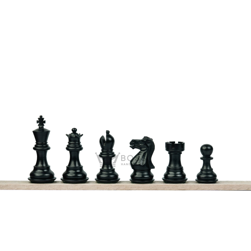 3” ROYAL KNIGHT STAUNTON EBONISED WEIGHTED CHESS PIECES