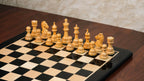 4.5”STAUNTON BRIDLE KNIGHT LUXURY TRIPLE WEIGHTED CHESS PIECES, 21” EBONY CHESSBOARD & LEATHER BOX
