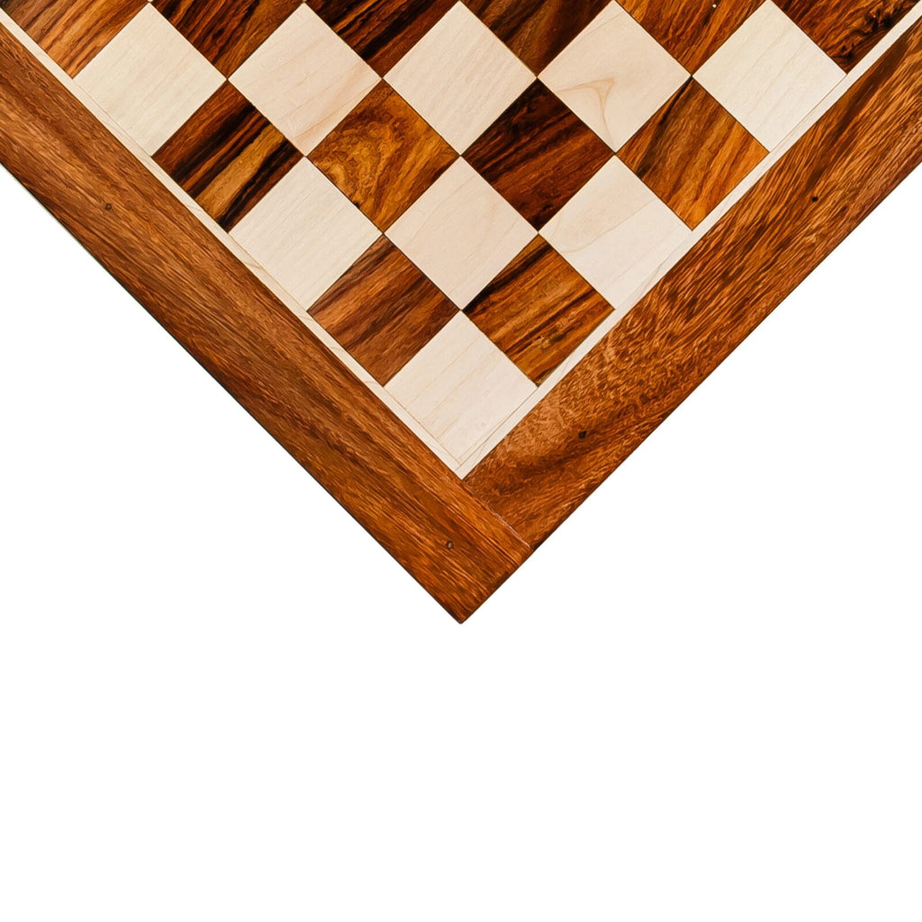 Premium golden rosewood wooden chess board with maple squares – luxury Indian chess board for chess pieces