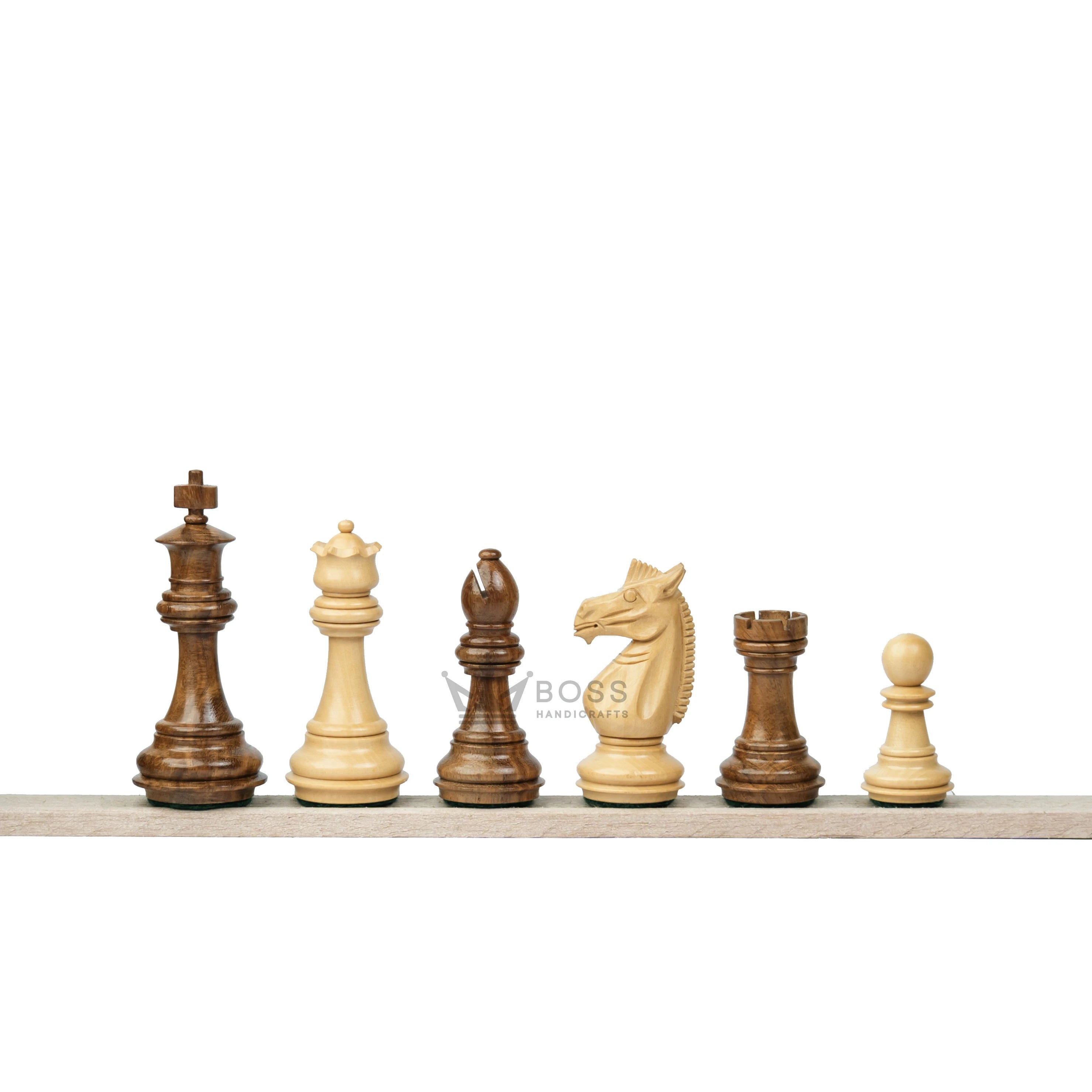 3.4” MEGHDOOT STAUNTON WEIGHTED WOODEN CHESS PIECES, 16” WOODEN CHESSBOARD & STORAGE BOX
