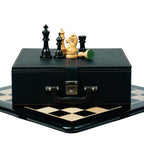 4.5”STAUNTON BRIDLE KNIGHT LUXURY CHESS PIECES, 21” EBONY CHESSBOARD