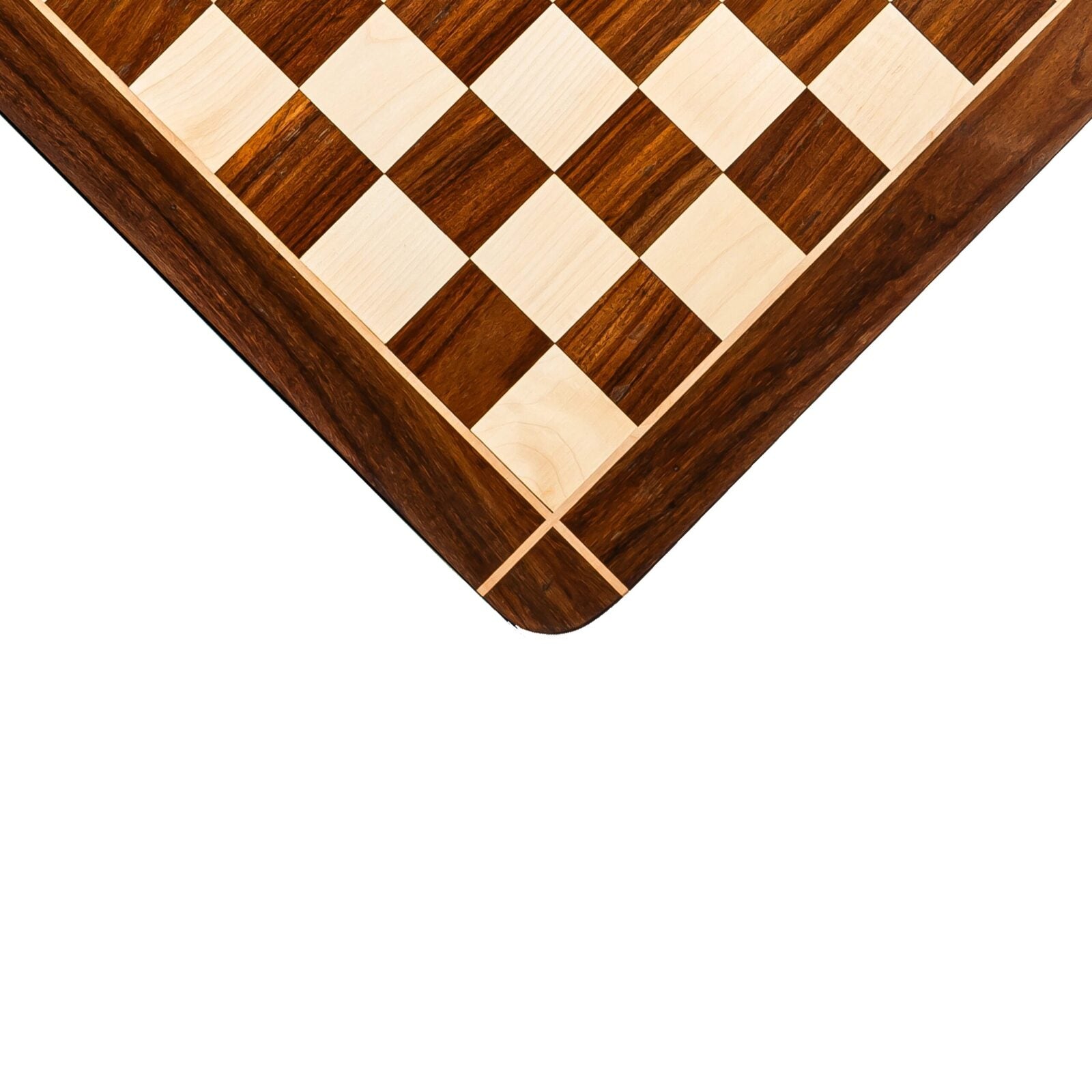 Premium wooden chess board in golden rosewood and maple – luxury Indian chess board with 60mm squares for chess pieces