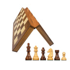 3.75 inch German knight chess pieces on folding wooden chessboard with 55mm squares – premium Indian chess set.