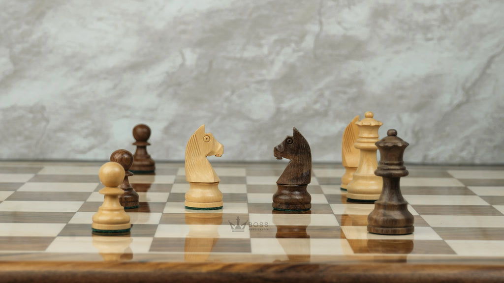 3” STAUNTON GERMAN KNIGHT WEIGHTED CHESS PIECES WITH 2 EXTRA QUEENS