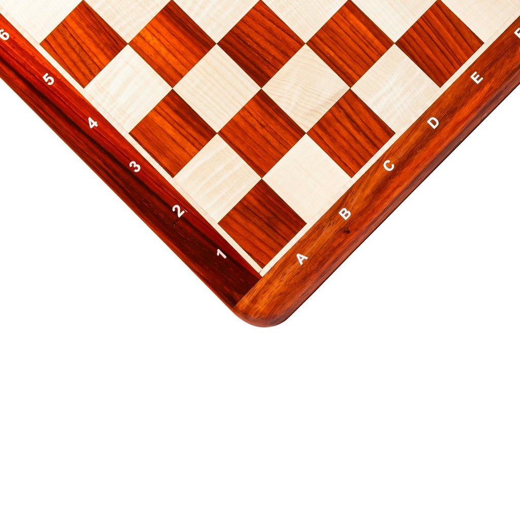 21” PADAUK (BUD) &amp; MAPLE WOOD CHESSBOARD WITH NOTATION - 55 mm SQUARE
