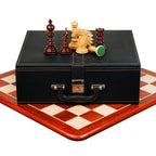 4.4” ARTHUR KNIGHT LUXURY STAUNTON CHESS PIECES WITH 21” PADAUK WOOD CHESSBOARD & STORAGE BOX