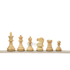 3” PRO ROYAL KNIGHT STAUNTON EBONISED WEIGHTED CHESS PIECES, 17” EBONY STYLE CHESSBOARD & STORAGE BOX