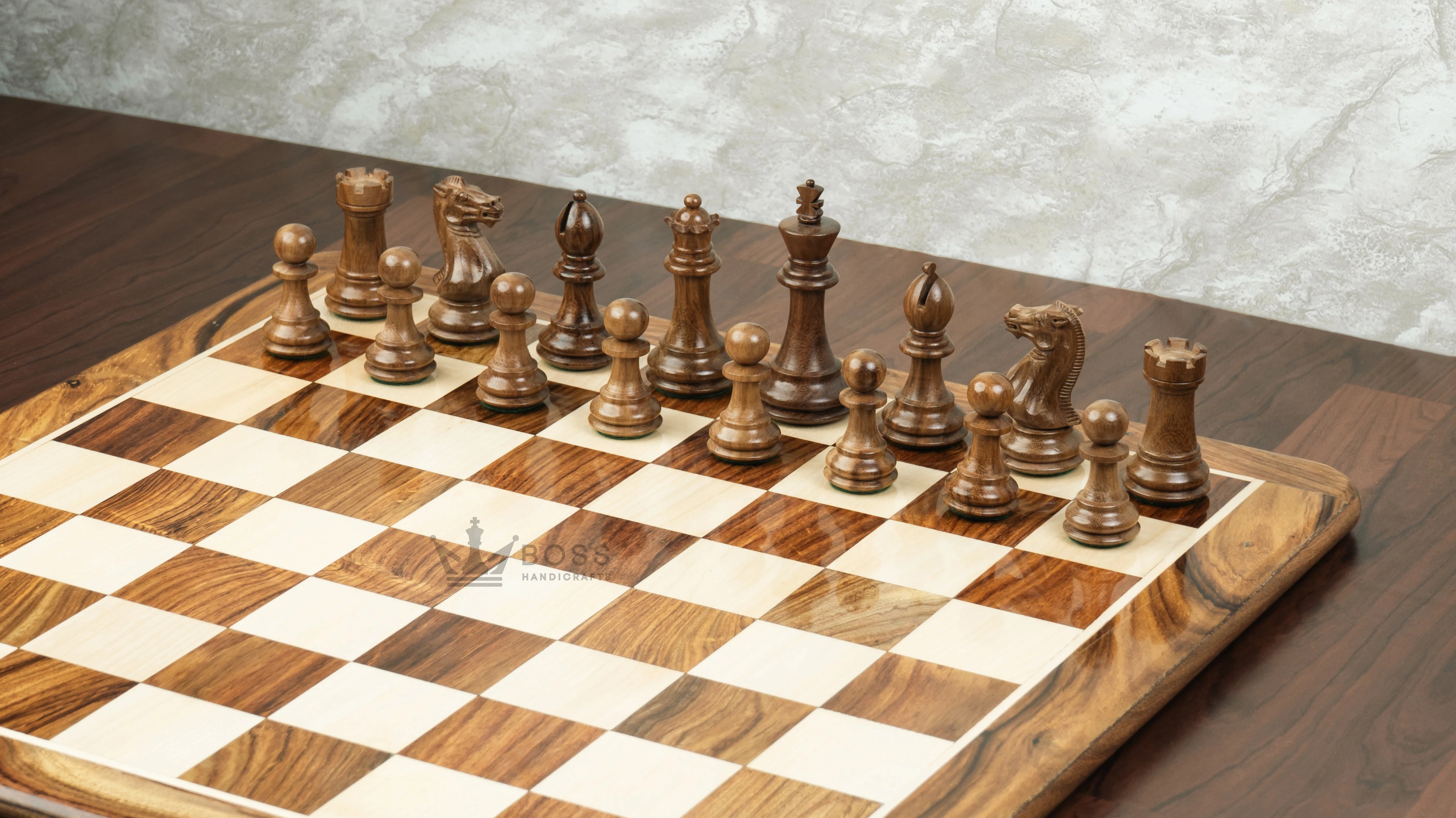 4.2” ROYAL KNIGHT STAUNTON WEIGHTED WOODEN CHESS PIECES