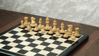 3” PRO ROYAL KNIGHT STAUNTON EBONISED WEIGHTED CHESS PIECES, 17” EBONY STYLE CHESSBOARD & STORAGE BOX