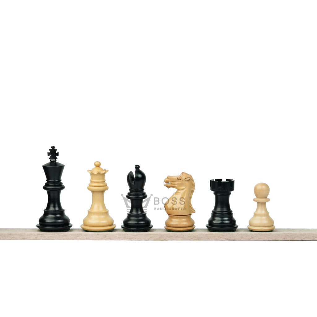 3” ROYAL KNIGHT STAUNTON EBONISED WEIGHTED CHESS PIECES