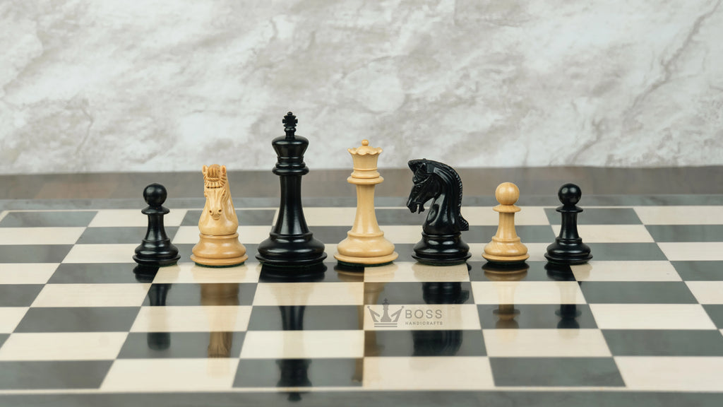 3.1” REPRODUCED 2016 SINQUEFIELD STAUNTON WEIGHTED EBONY CHESS PIECES
