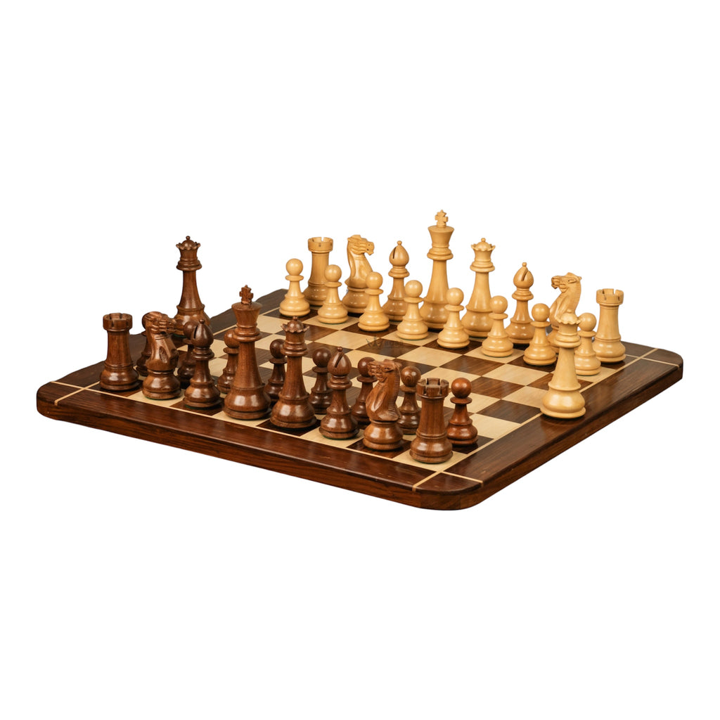 6” JUMBO ROYAL KNIGHT STAUNTON CHESS PIECES WITH 23” WOODEN CHESSBOARD