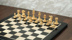 3.9” ROYAL KNIGHT STAUNTON EBONISED WEIGHTED CHESS PIECES WITH 21” EBONY WOOD BOARD & STORAGE BOX