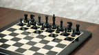 3.9” ROYAL KNIGHT STAUNTON EBONISED WEIGHTED CHESS PIECES WITH 21” EBONY WOOD BOARD & STORAGE BOX
