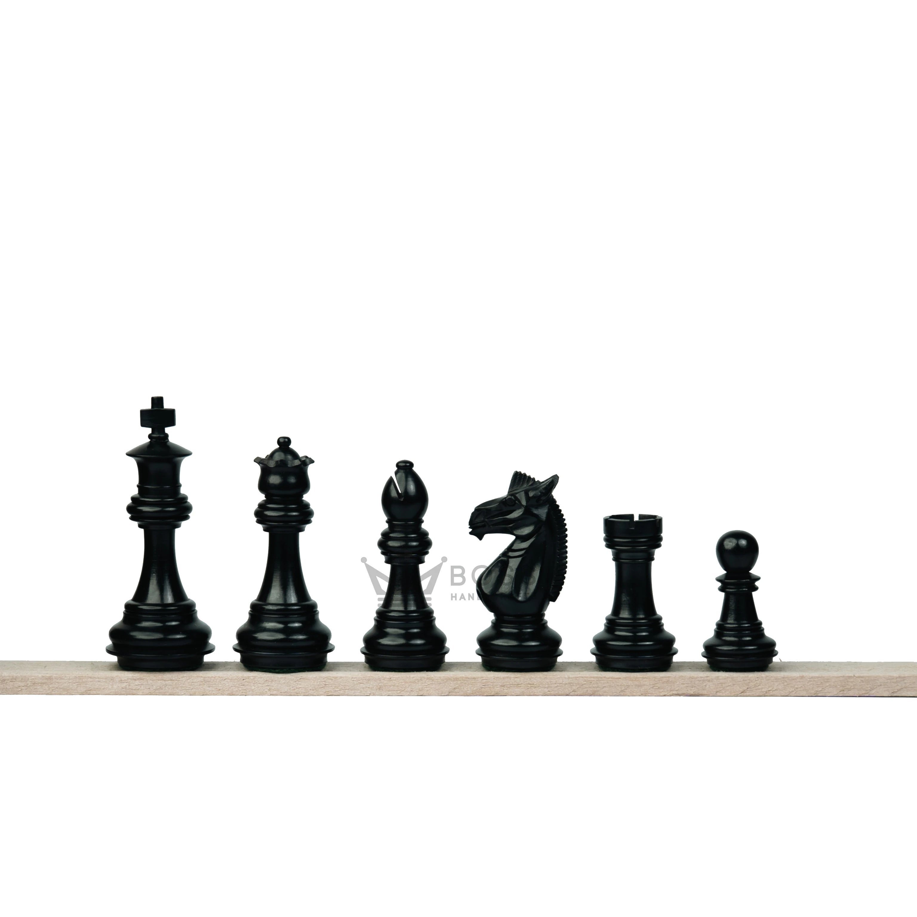3.4” MEGHDOOT STAUNTON WEIGHTED EBONISED CHESS PIECES