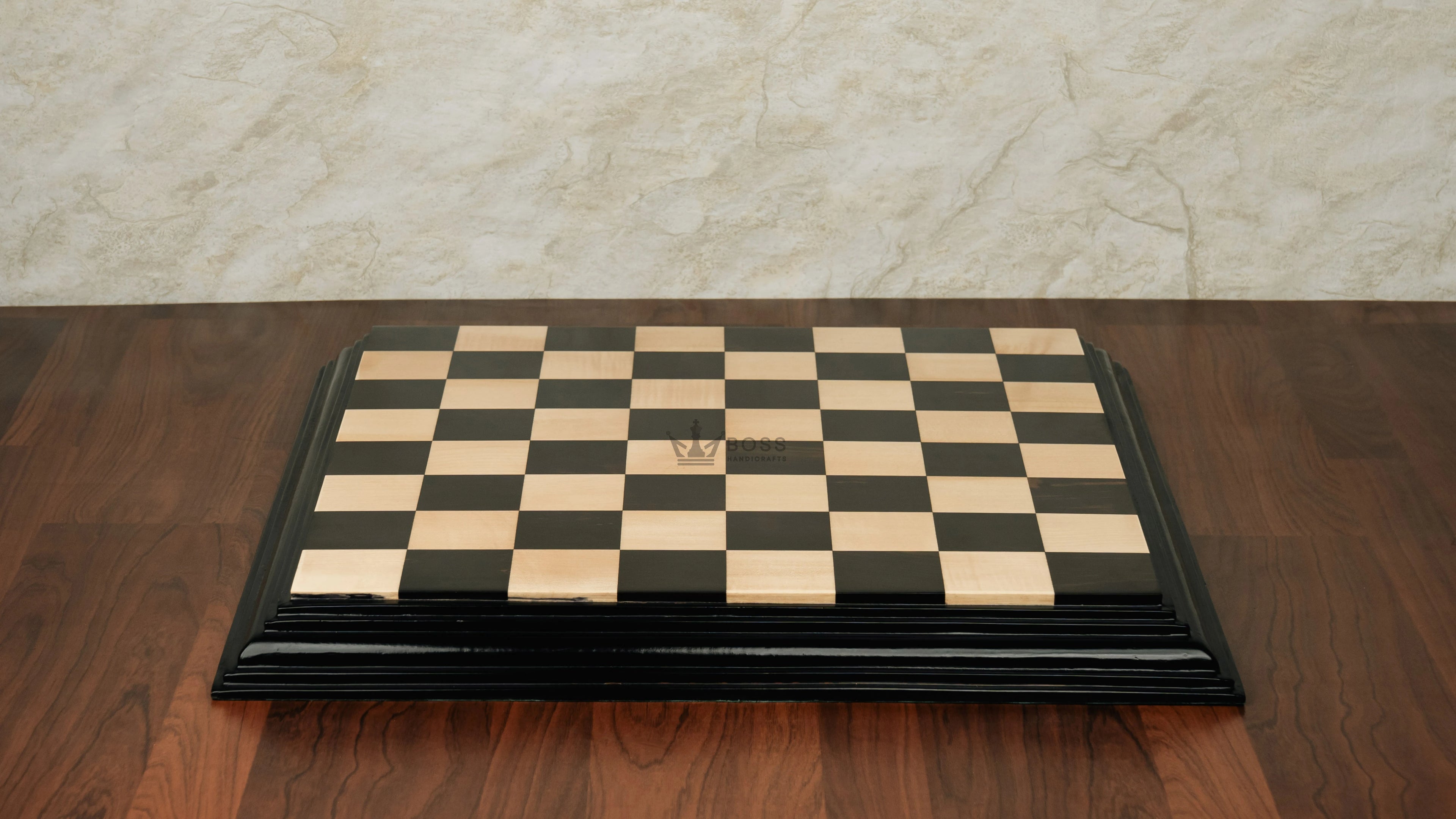 21” LUXURY EBONY WOOD CHESSBOARD & MAPLE WOOD 55mm SQUARE