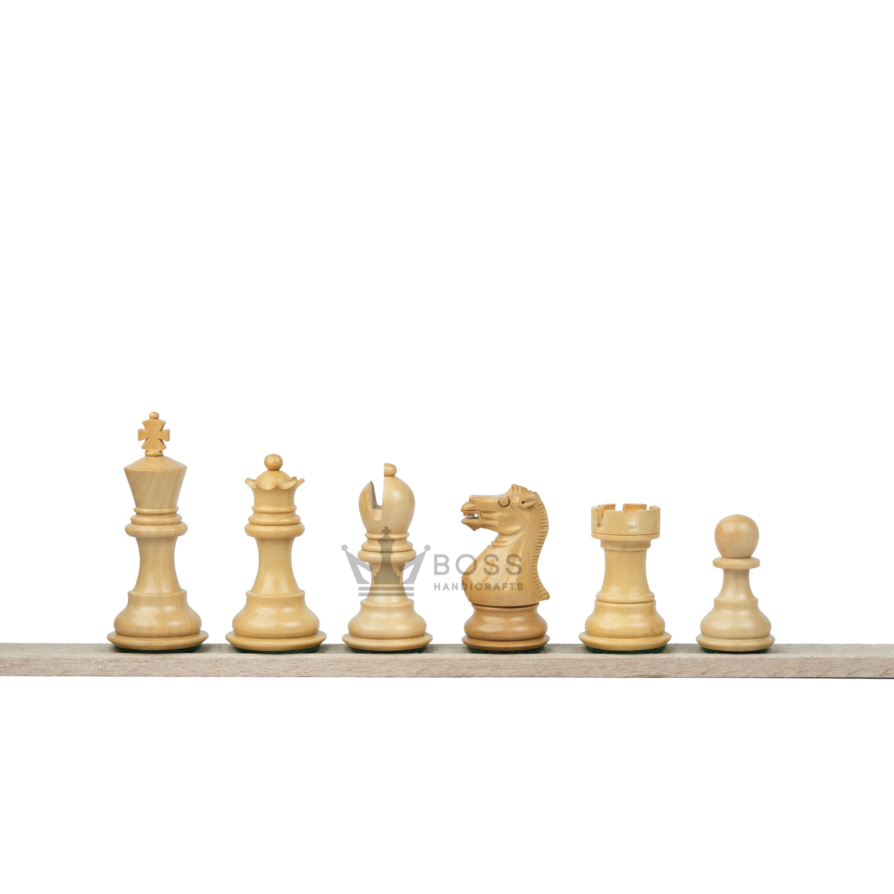 3” ROYAL KNIGHT STAUNTON EBONISED WEIGHTED CHESS PIECES