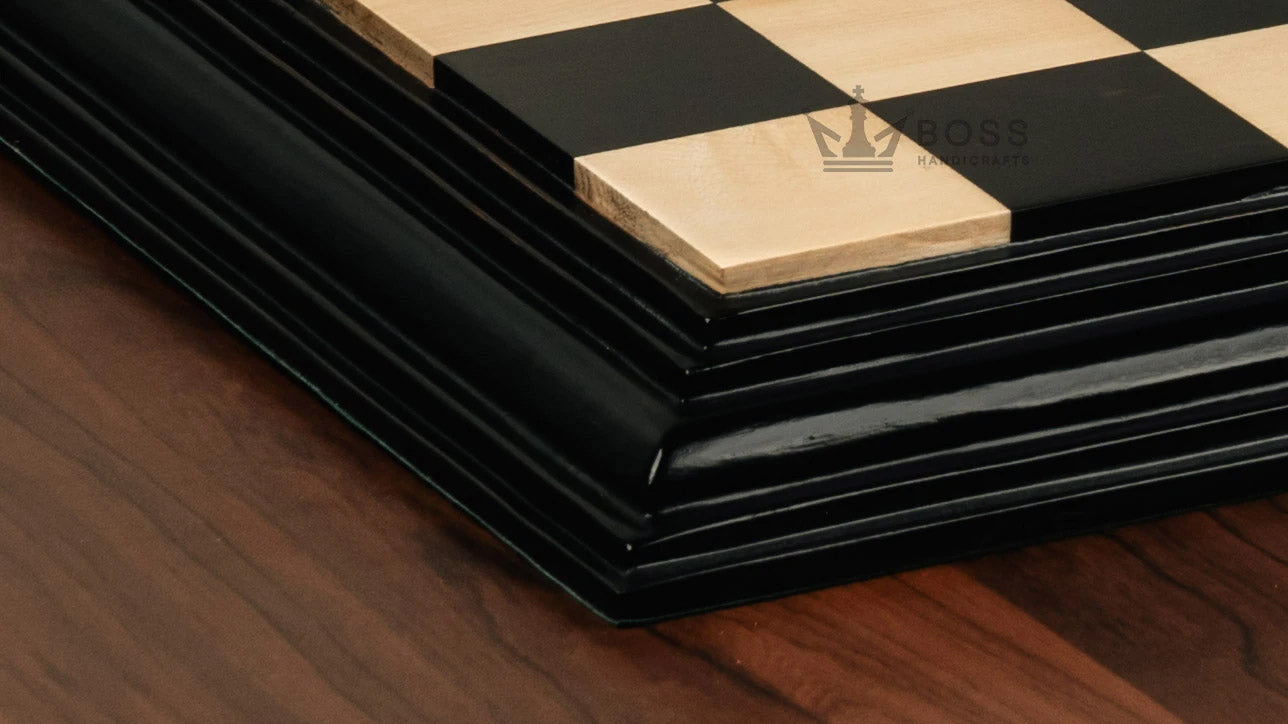 21” LUXURY EBONY WOOD CHESSBOARD & MAPLE WOOD 55mm SQUARE