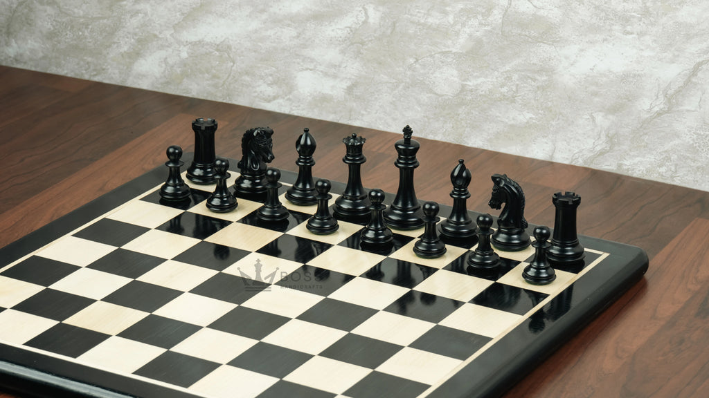 3.1” REPRODUCED 2016 SINQUEFIELD STAUNTON WEIGHTED EBONY CHESS PIECES