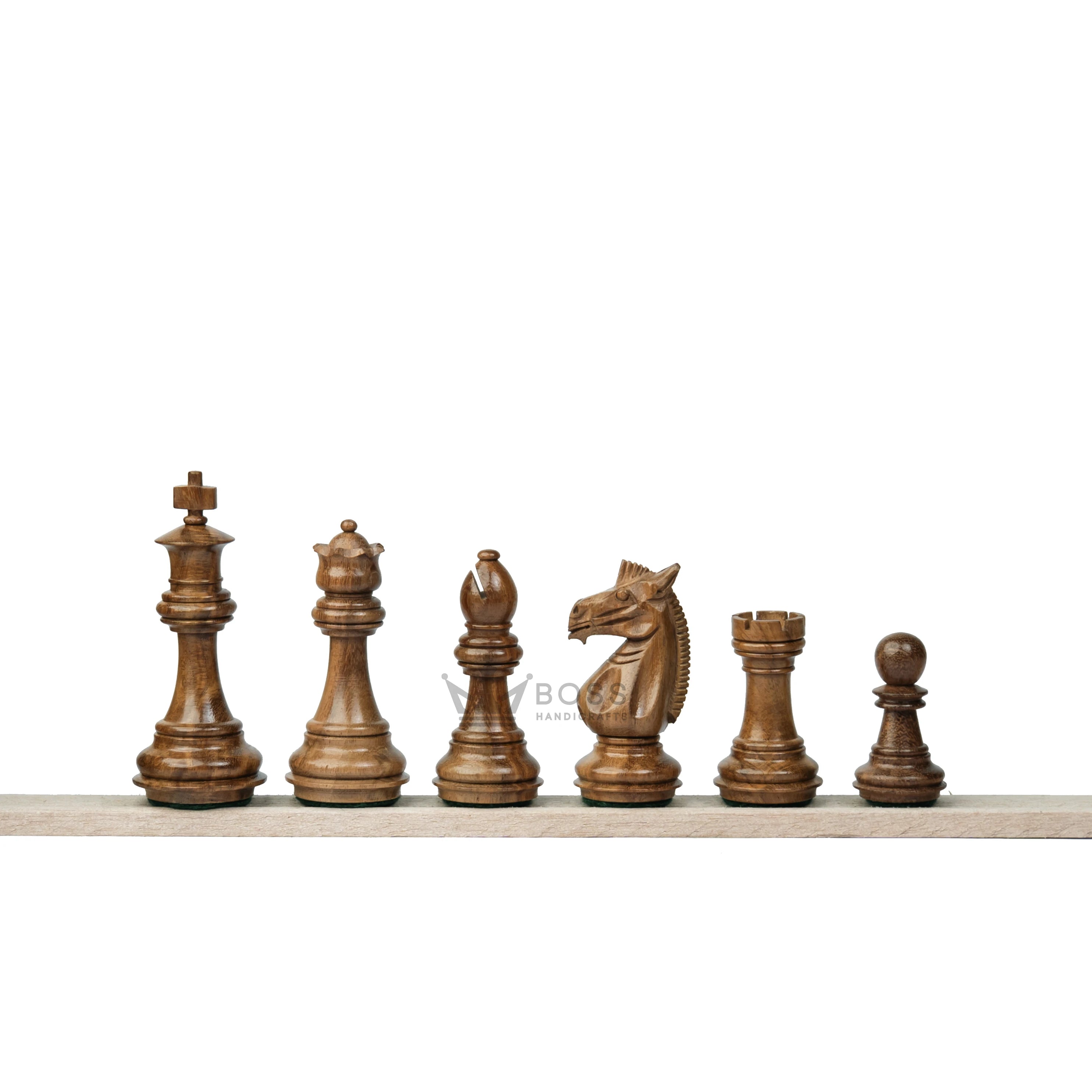 3.4” MEGHDOOT STAUNTON WEIGHTED WOODEN CHESS PIECES, 16” WOODEN CHESSBOARD & STORAGE BOX
