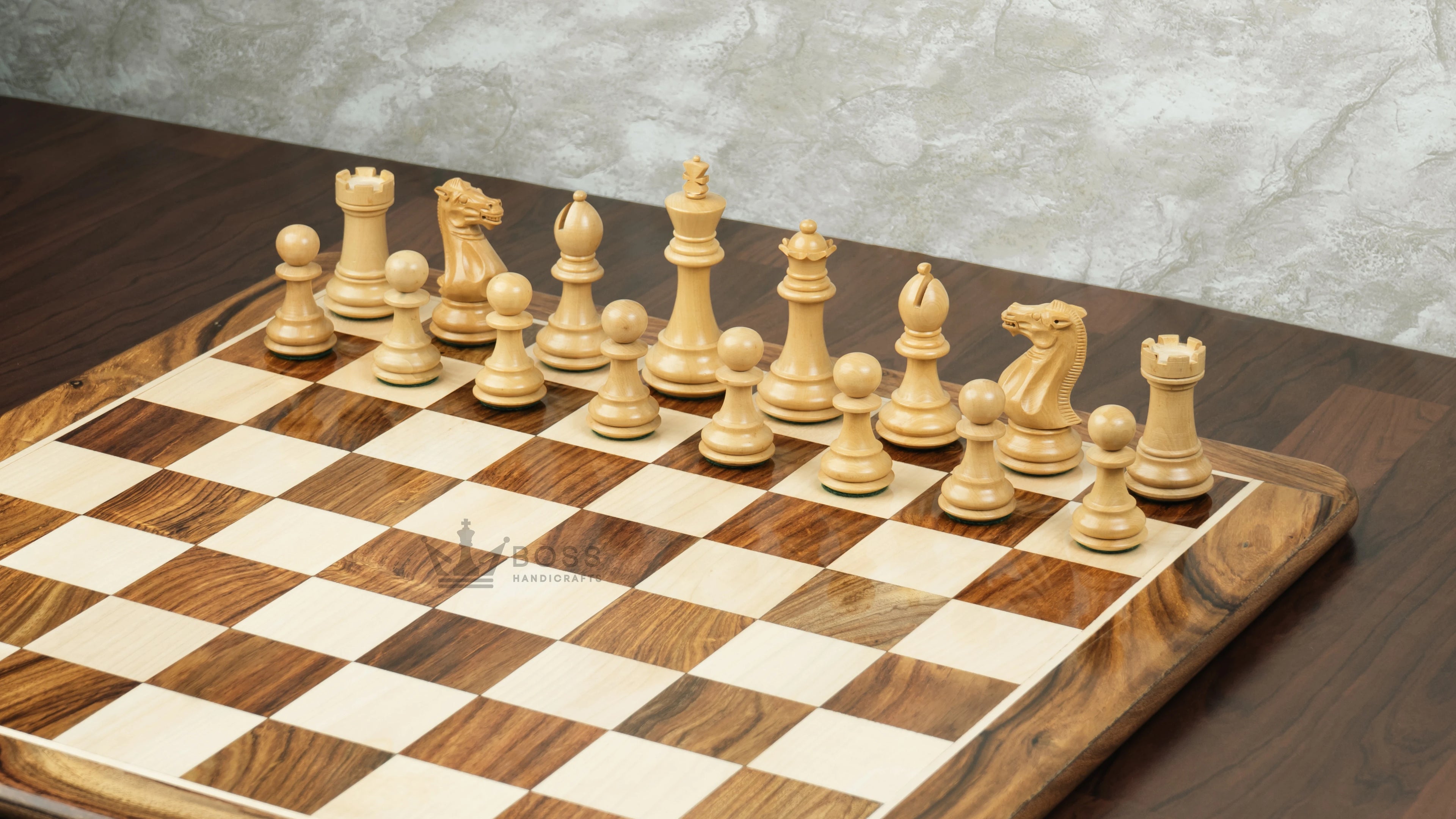 4.2” ROYAL KNIGHT STAUNTON WEIGHTED WOODEN CHESS PIECES
