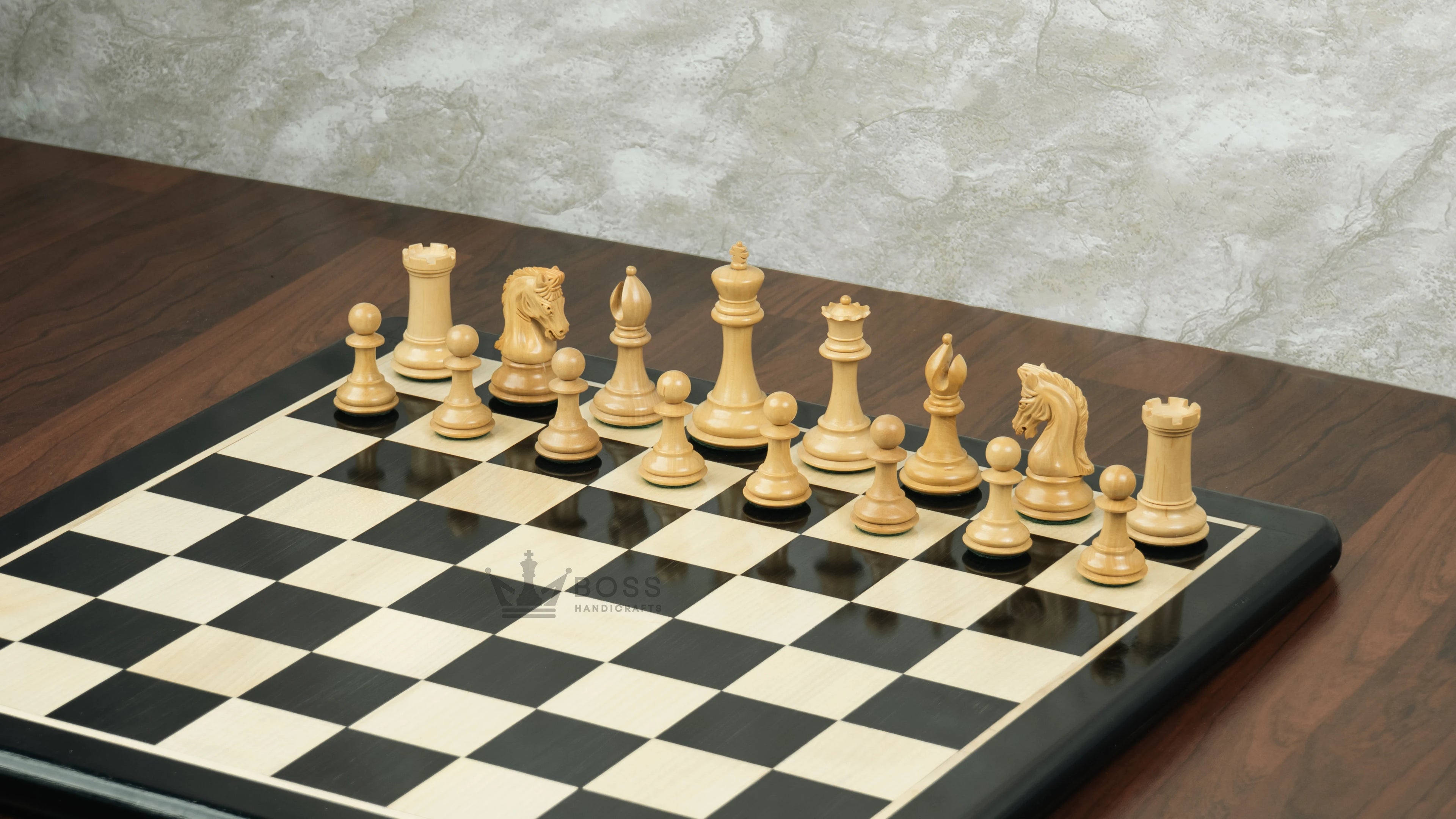 3.1” REPRODUCED 2016 SINQUEFIELD STAUNTON WEIGHTED EBONY CHESS PIECES