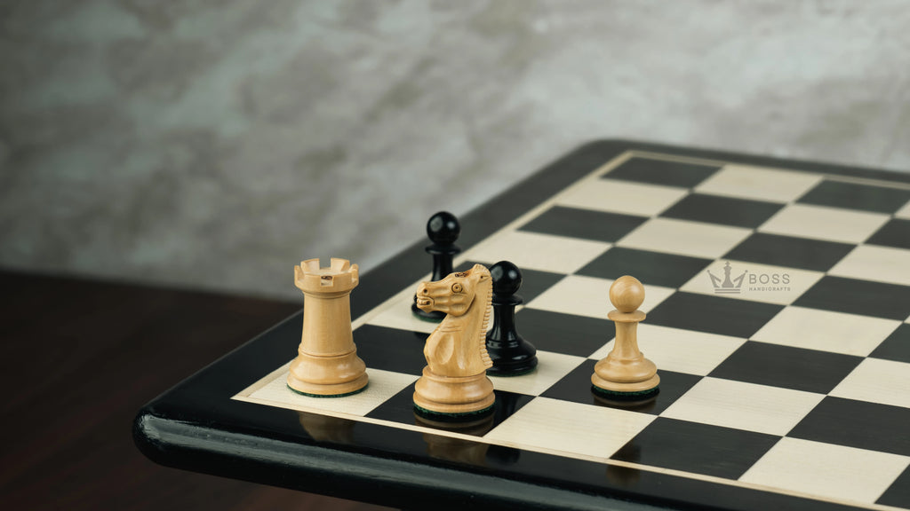 2.9” PROFESSIONAL STAUNTON EBONY WOOD WEIGHTED CHESS PIECES, 17” EBONY STYLE BOARD & BOX
