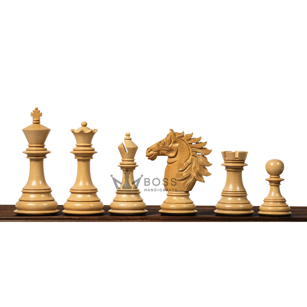 4.5” FLARE KNIGHT LUXURY STAUNTON PADAUK TRIPLE WEIGHTED CHESS PIECES