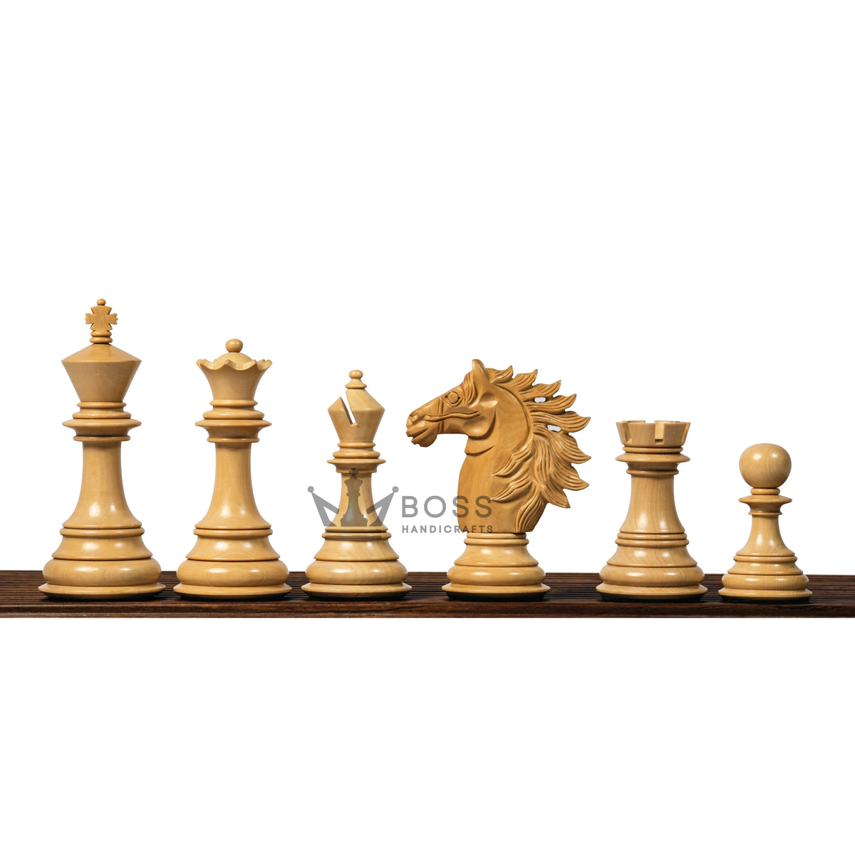 4.5” FLARE KNIGHT LUXURY STAUNTON PADAUK TRIPLE WEIGHTED CHESS PIECES