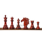 4.5” FLARE KNIGHT LUXURY STAUNTON PADAUK TRIPLE WEIGHTED CHESS PIECES