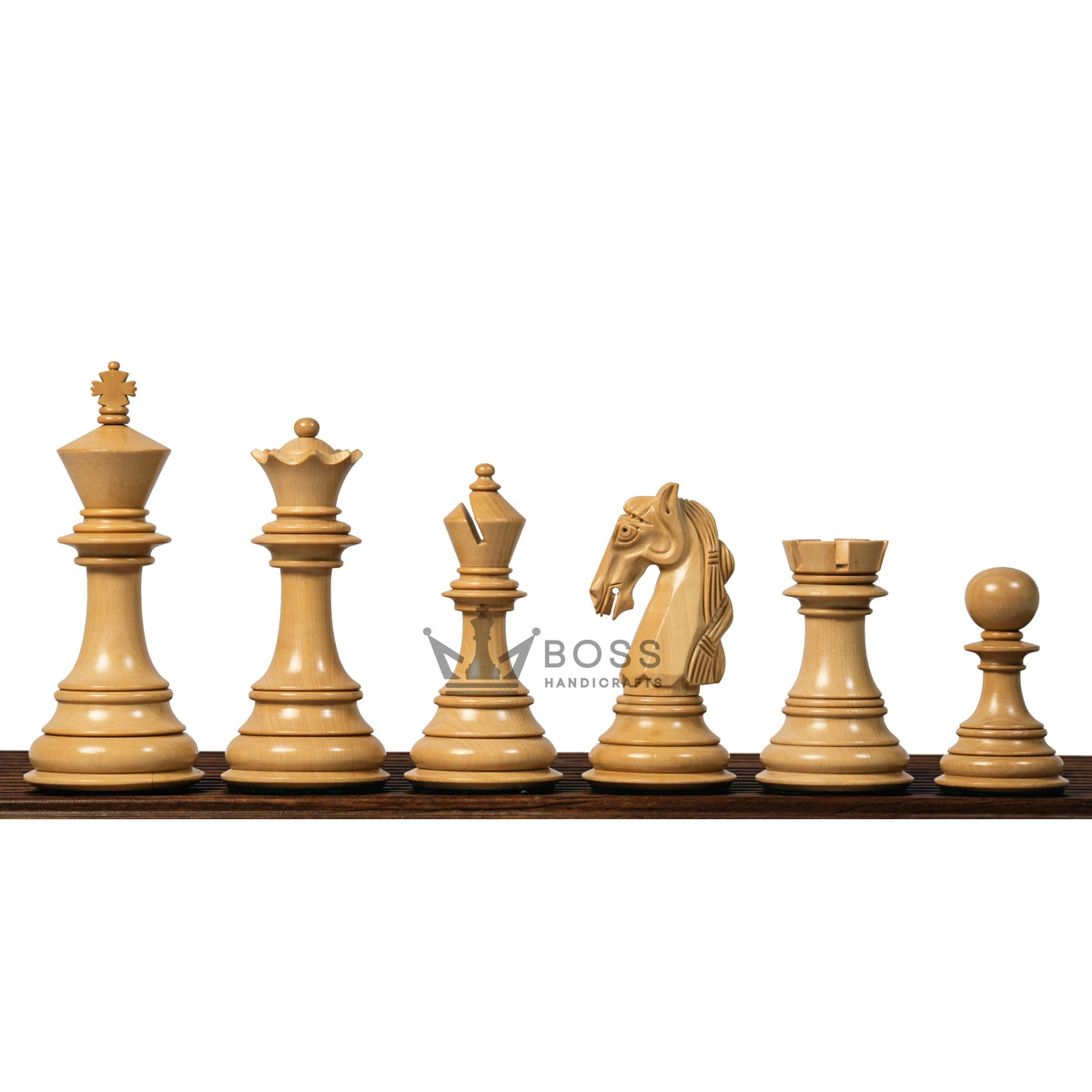 4.5” COLUMBIAN LUXURY STAUNTON EBONY TRIPLE WEIGHTED CHESS PIECES WITH 21” CHESSBOARD & STORAGE BOX