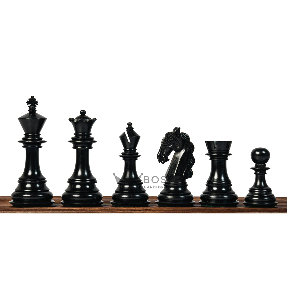 4.5” COLUMBIAN LUXURY STAUNTON EBONY TRIPLE WEIGHTED CHESS PIECES WITH 21” CHESSBOARD & STORAGE BOX