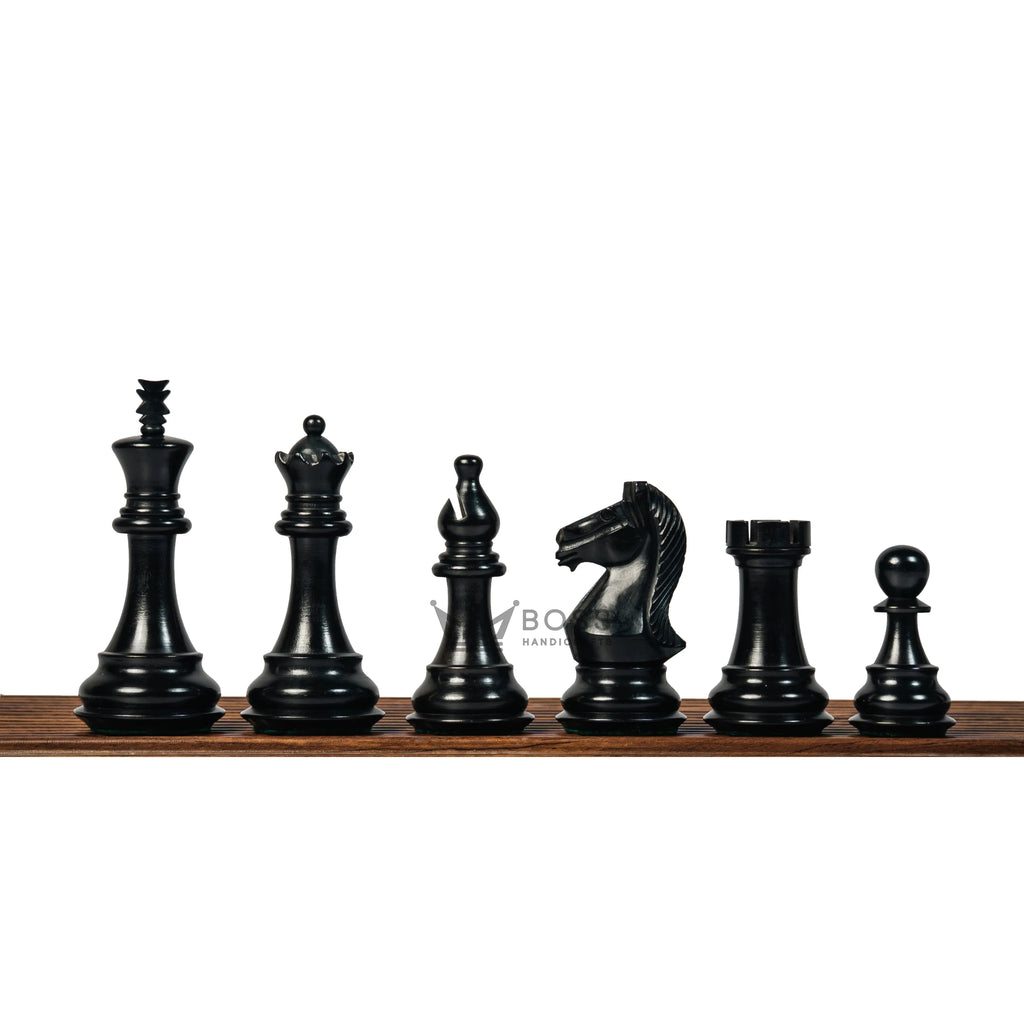 4” NOSEBAND KNIGHT STAUNTON EBONY TRIPLE WEIGHTED CHESS PIECES