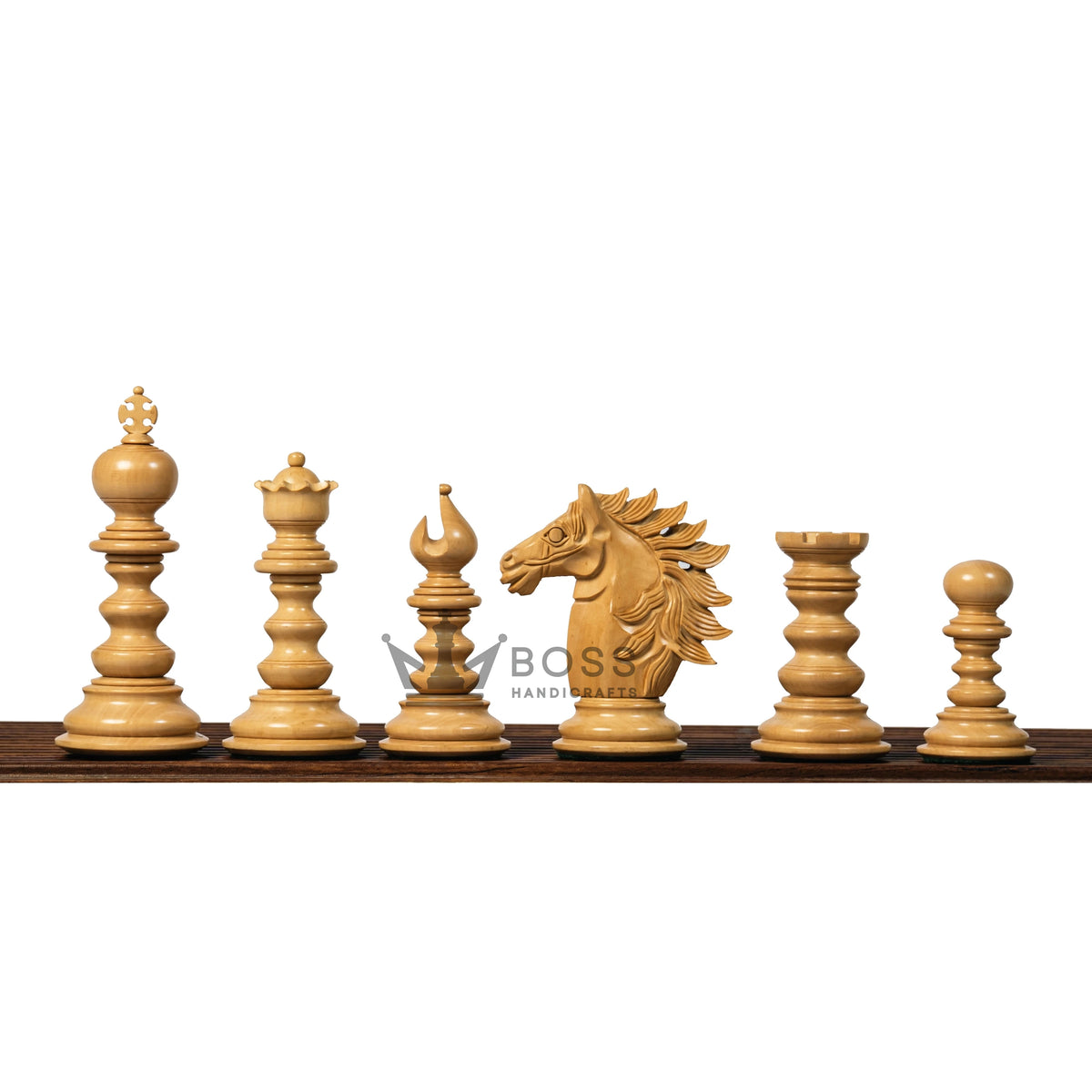 4.4” ARTHUR KNIGHT LUXURY STAUNTON EBONY CHESS PIECES WITH 21” EBONY CHESSBOARD & STORAGE BOX