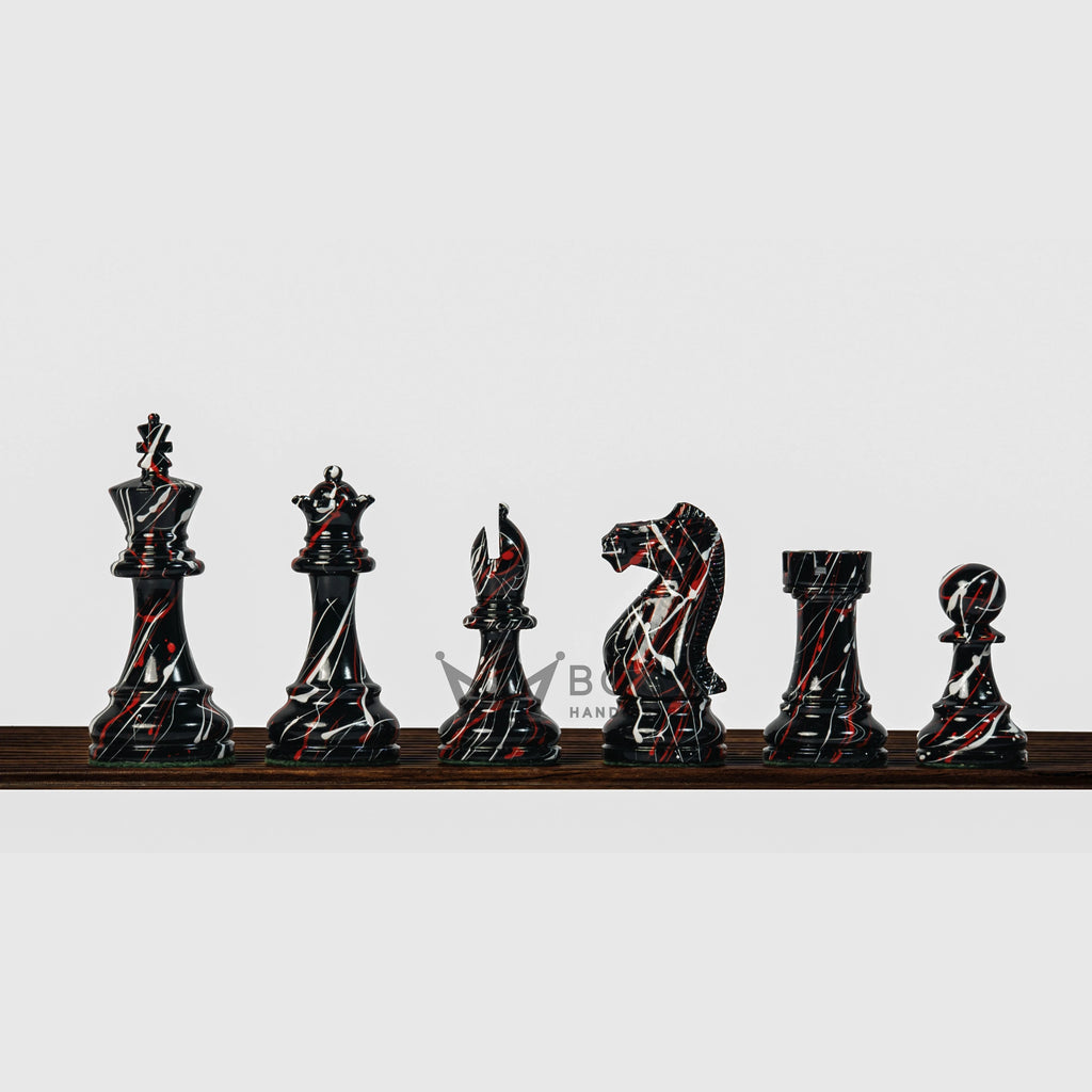 4” PAINTED ROYAL KNIGHT STAUNTON TRIPLE WEIGHTED CHESS PIECES