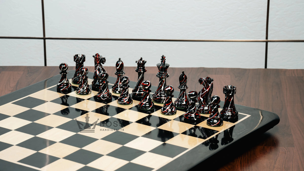 4” PAINTED ROYAL KNIGHT STAUNTON TRIPLE WEIGHTED CHESS PIECES
