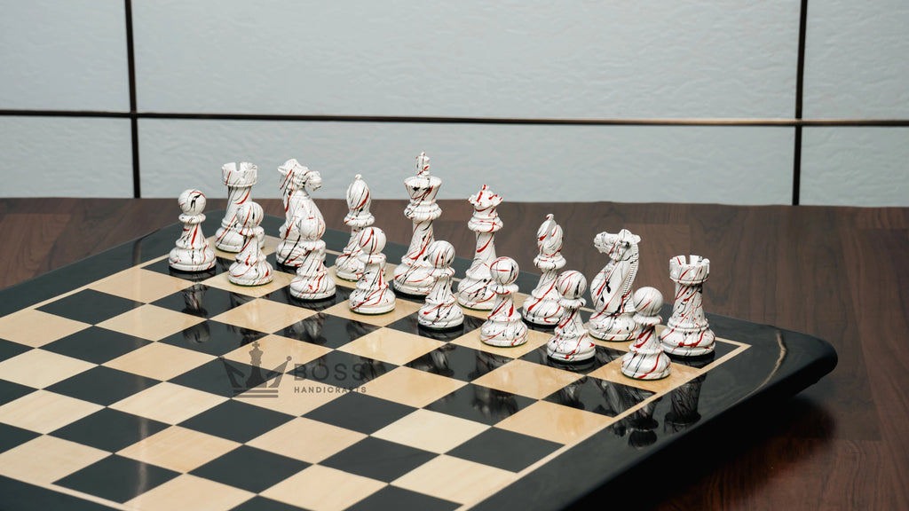 4” PAINTED ROYAL KNIGHT STAUNTON TRIPLE WEIGHTED CHESS PIECES