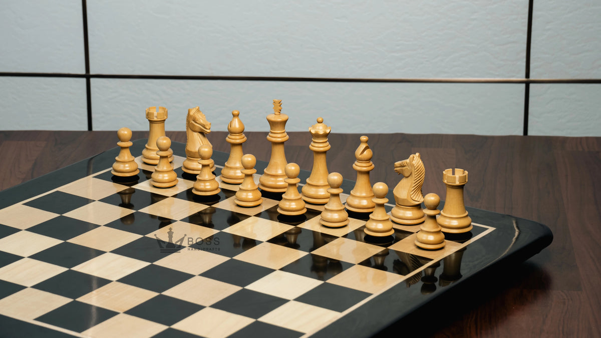 4” NOSEBAND KNIGHT STAUNTON EBONY TRIPLE WEIGHTED CHESS PIECES