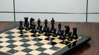 4" FIERCE KNIGHT STAUNTON EBONY TRIPLE WEIGHTED CHESS PIECES