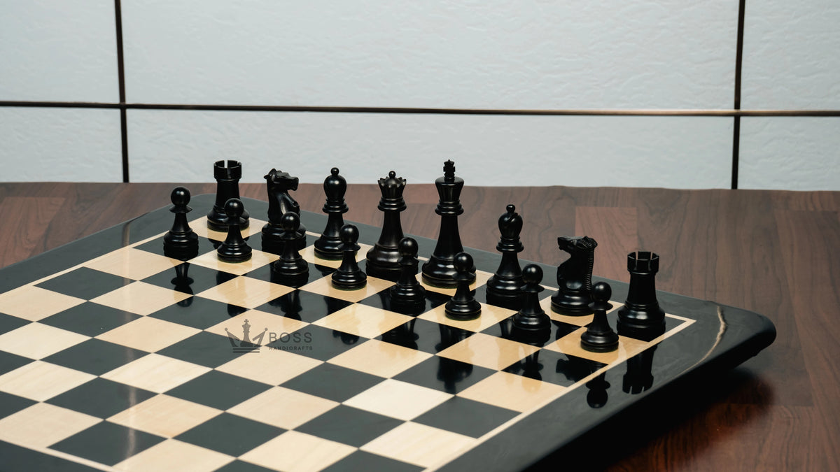 3.75” THE FISCHER SPASSKY 1972 SERIES EBONISED DOUBLE WEIGHTED CHESS PIECES