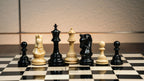 4.3” ELEGANT BRIDLE KNIGHT LUXURY STAUNTON EBONY TRIPLE WEIGHTED CHESS PIECES WITH EBONY CHESSBOARD & STORAGE BOX