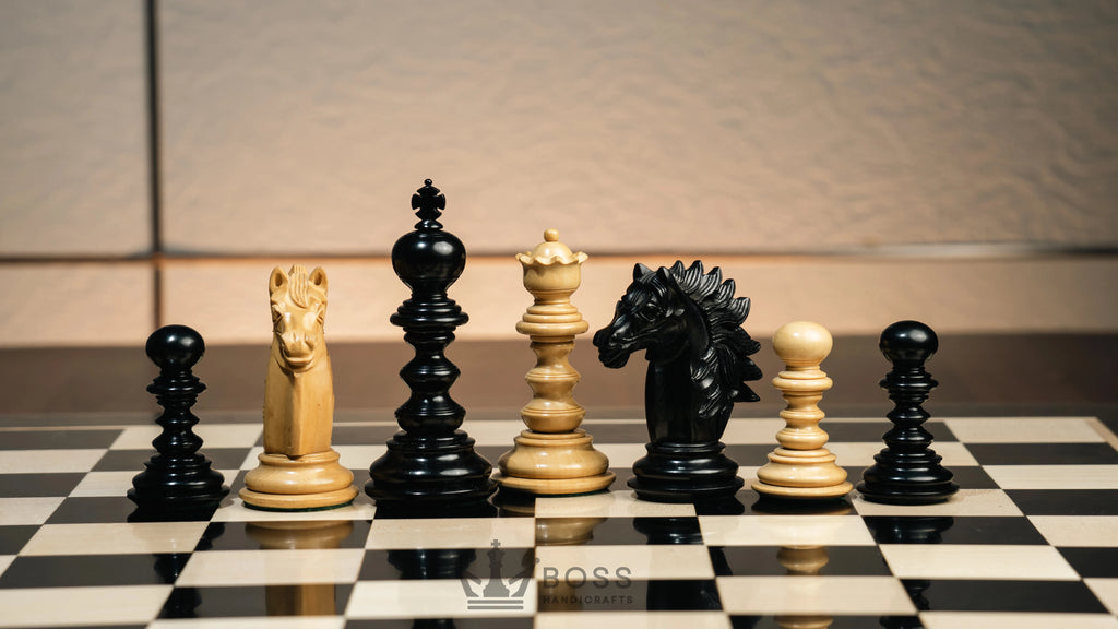4.4” ARTHUR KNIGHT LUXURY STAUNTON EBONY CHESS PIECES