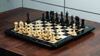 4.3” ELEGANT BRIDLE KNIGHT LUXURY STAUNTON EBONY TRIPLE WEIGHTED CHESS PIECES WITH EBONY CHESSBOARD & STORAGE BOX
