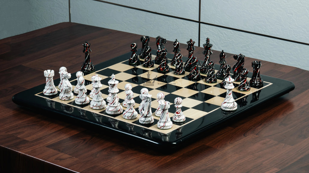 4” PAINTED ROYAL KNIGHT STAUNTON TRIPLE WEIGHTED CHESS PIECES