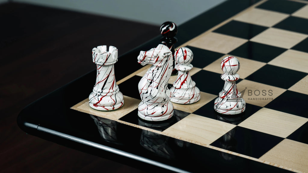 4” PAINTED ROYAL KNIGHT STAUNTON TRIPLE WEIGHTED CHESS PIECES
