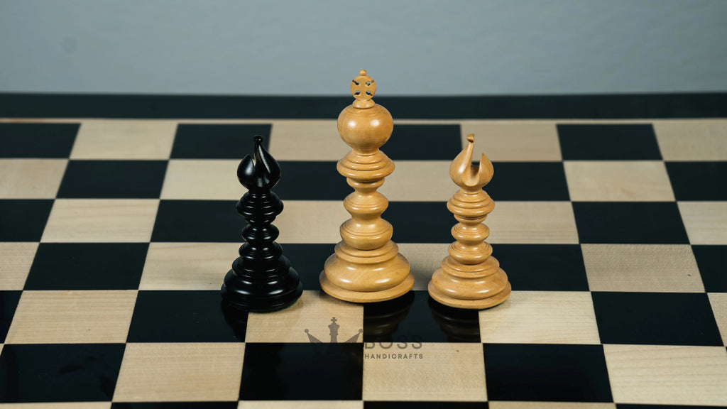 4.4” ARTHUR KNIGHT LUXURY STAUNTON EBONY CHESS PIECES